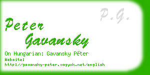 peter gavansky business card