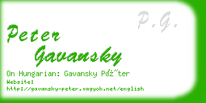 peter gavansky business card
